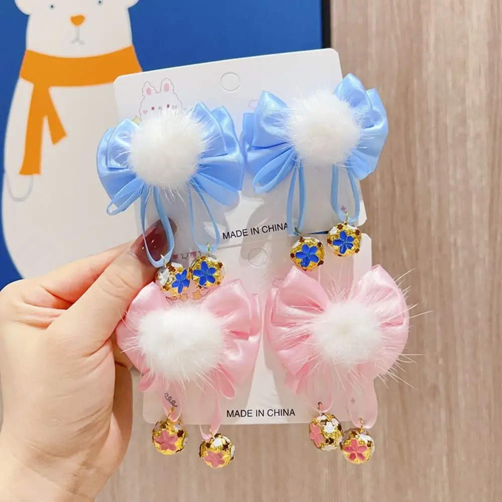 

Sweet New Year Red Hair Clip Girl Chidren Red Bow Hair Clip Princess Hanfu Headdress Kids Dancing Makeup Hair Styling Tool