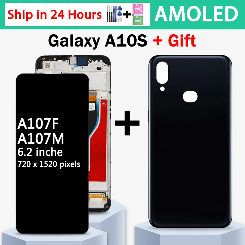 ЖК-дисплей 6,2 дюйма для Samsung Galaxy A10S/A107 A107F/DS/A107F/A107FD/A107M, дисплей с сенсорным экраном и дигитайзером в сборе