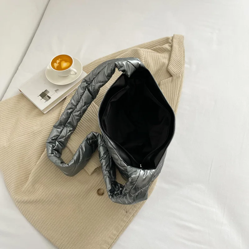 FUNMARDI Winter Down Ladies Shoulder Bag Space Cotton Crossbody Bag Diamond Lattice Designer Women Messenger Bags Hobo WLHB3263