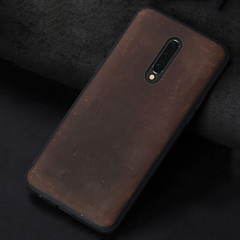 

Natural PULL-UP leather case For Oneplus 7 7 Pro 6 6T cover For One Plus 5 5T 6T 360 Full Protective Crazy Horse leder Armor