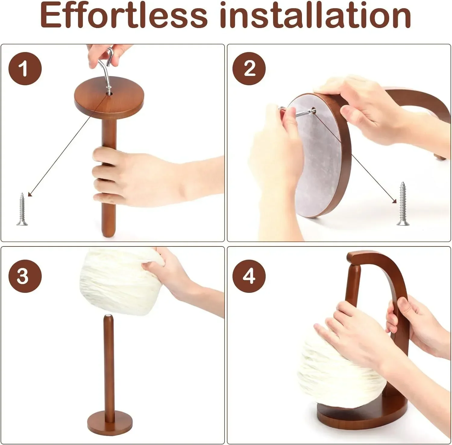 Деревянный держатель пряжи вращающиеся инструменты для вязания крючком