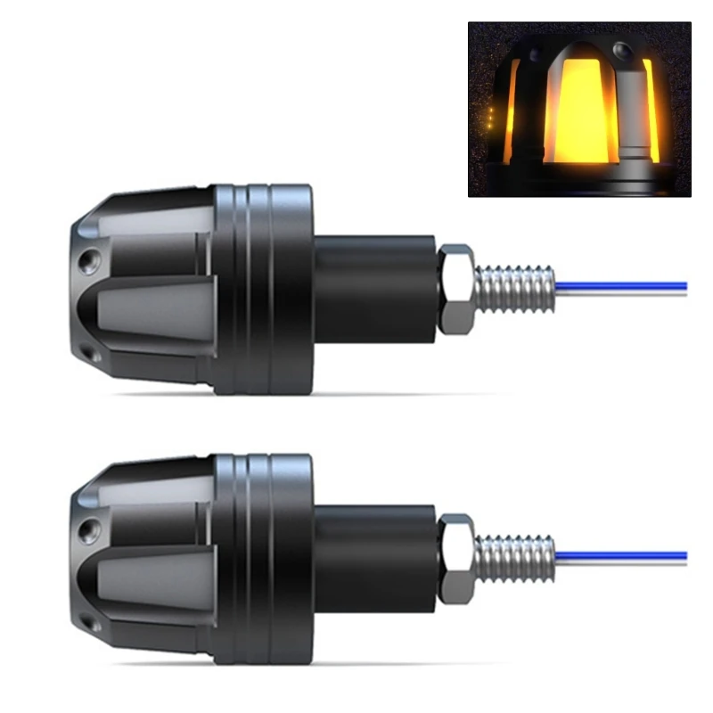 

Electric Bike Turn Signal Light Handlebar End Light Flashing LED Modified Side Marker Lightings Hand Lamp 1 Pair D0UC