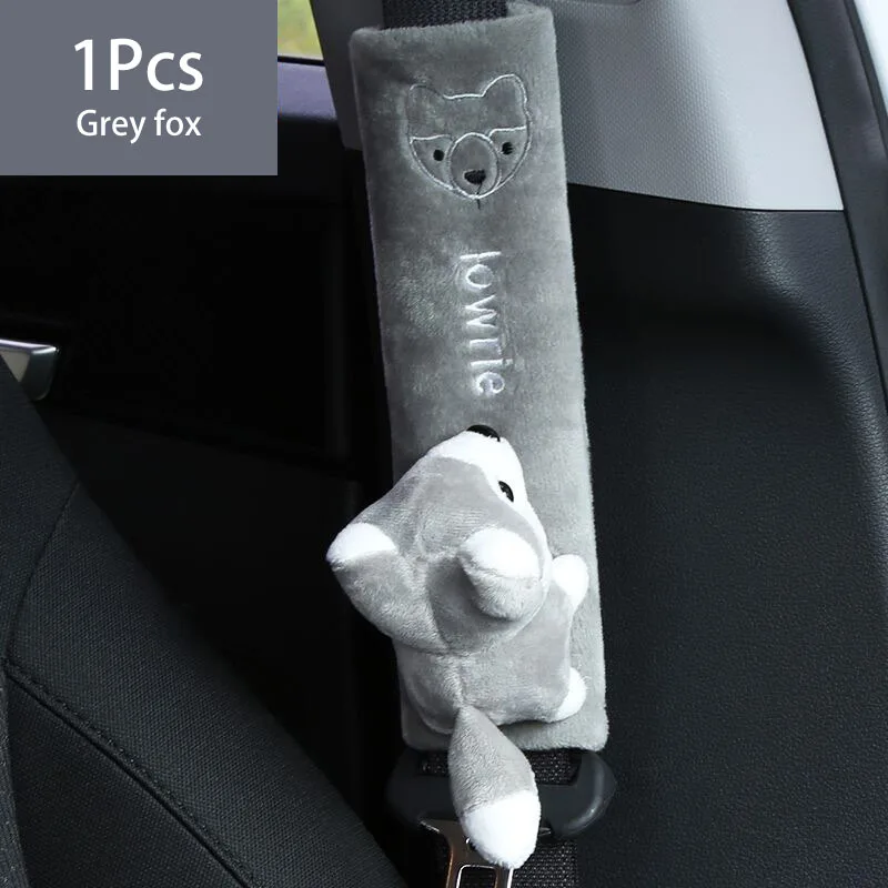 Автомобильный мультяшный мягкий чехол на ремень безопасности, универсальные автомобильные чехлы на ремни безопасности, плюшевый ремень безопасности, защита плеч, авто аксессуары для интерьера