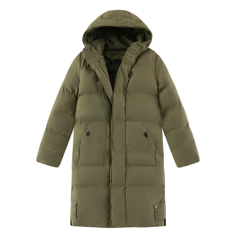 

Зимняя Толстая Мужская одежда, длинная куртка, пальто с капюшоном, хлопковая Повседневная куртка высокого качества, ветрозащитная теплая п...