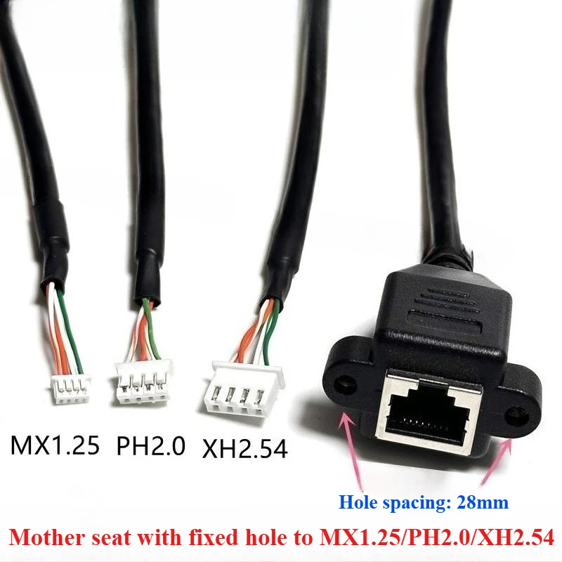 Фото Сетевой кабель 100 Мбит/с, пятиклассный, RJ45 Crystal / RJ45 Female Rotor / XH2.54 / MX1.25 / PH2.0*4P/8P, с чистым медным проводом №1