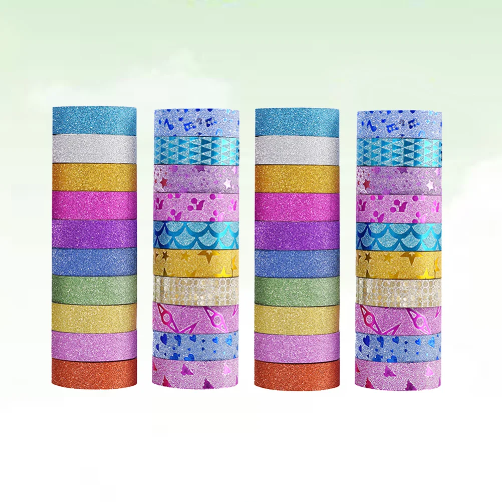 

40 Rolls DIY Label Craft Decorative Tape Paper Tapes Adhesive Sticker Glitter Stickers