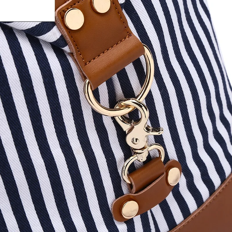 New Men's Travel Bag Blue Striped Canvas Duffel Bag High Quality Luggage Large Capacity Business Handbag Shoulder Bag For Male