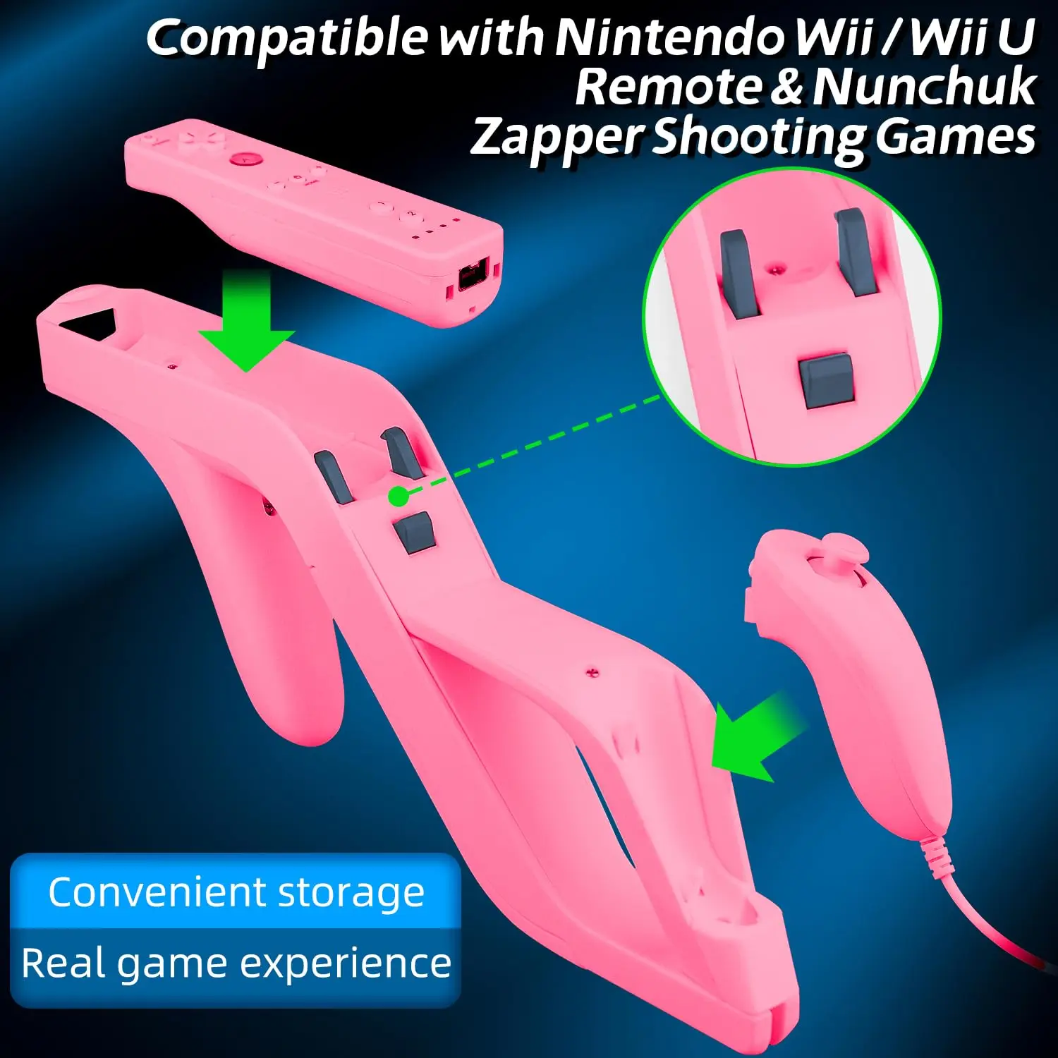 Фото 1 шт. Насадка-пистолет для контроллера Nintendo Wii/Wii U, игровые аксессуары для стрелялок №4