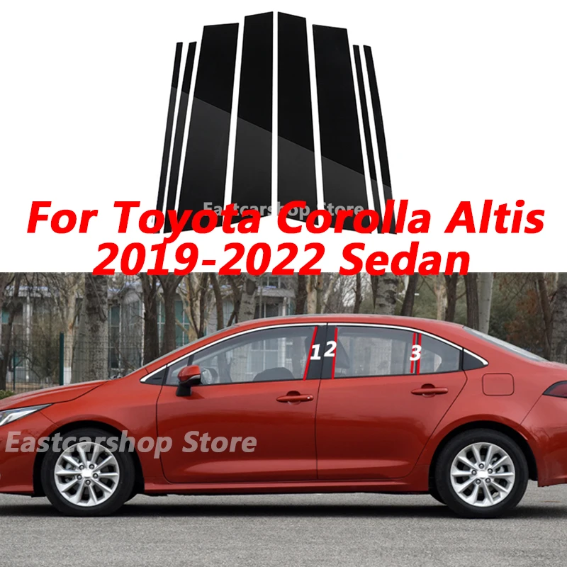 

Для Toyota Corolla Altis 2019 2020 2021 2022 автомобиль B C столб средняя центральная колонка PC украшение окна полоса наклейка крышка