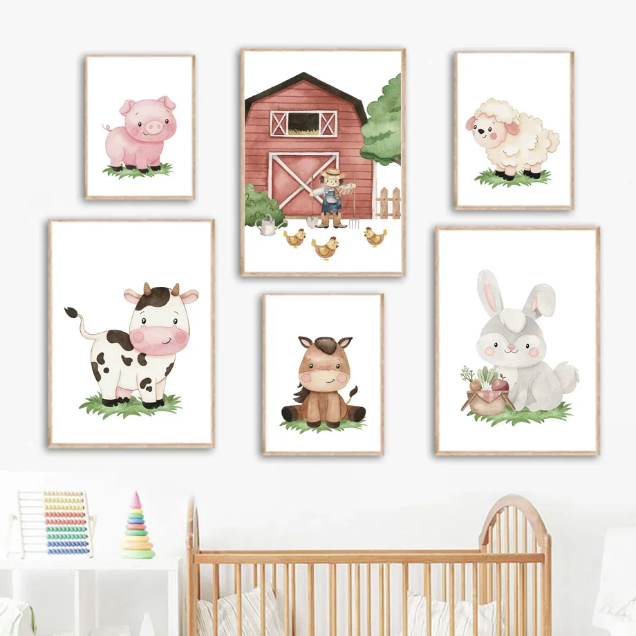 Фермерский фермерский кролик морковка лошадь свинья корова овечья ферма