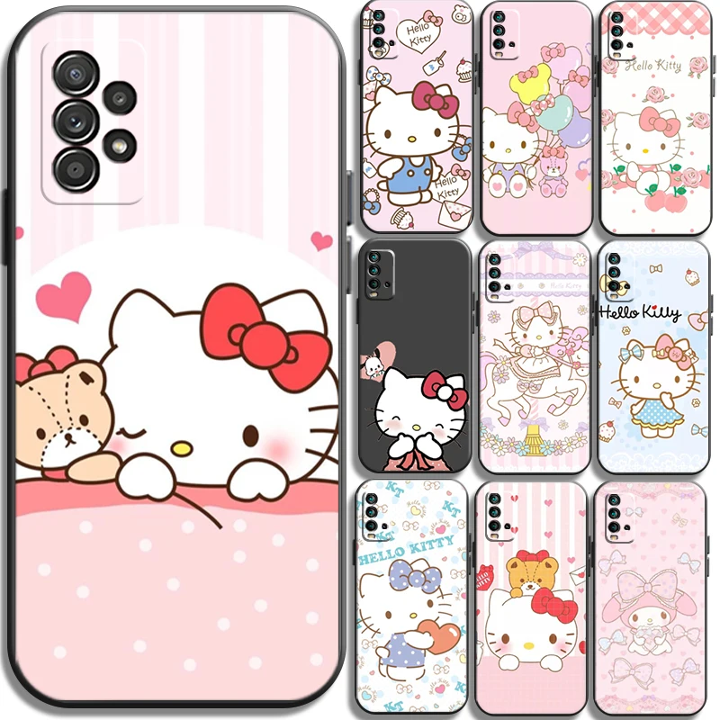 

NEW Hello Kitty Phone Cases For Xiaomi Redmi 9AT 9 9T 9A 9C Redmi Note 9 9 Pro 9S 9 Pro 5G Carcasa Funda Soft TPU Coque