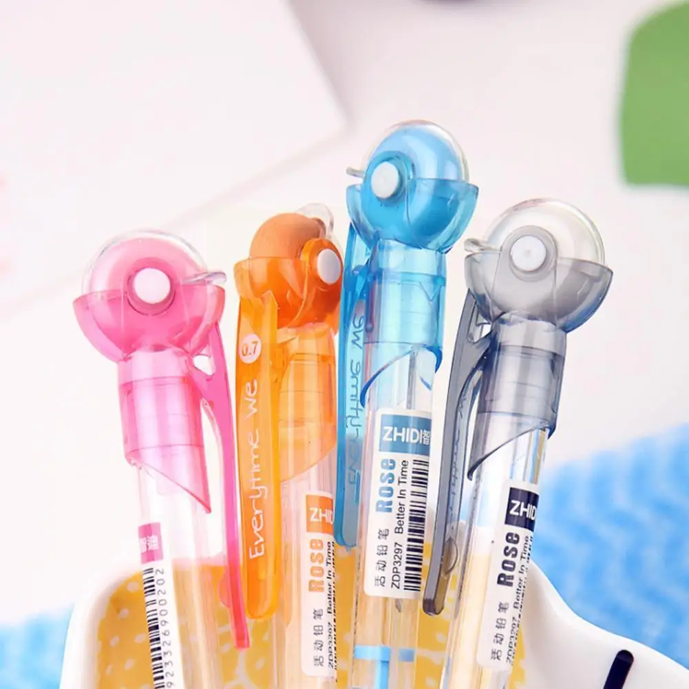

1pcs 0.7mm Transparent Mechanical Pencils With Eraser As School Writing Supplies For Students Random Color N0f0