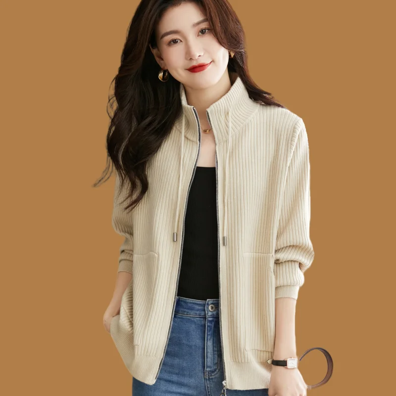 Уникальный шикарный кардиган вязаная верхняя одежда для женщин на раннюю весну