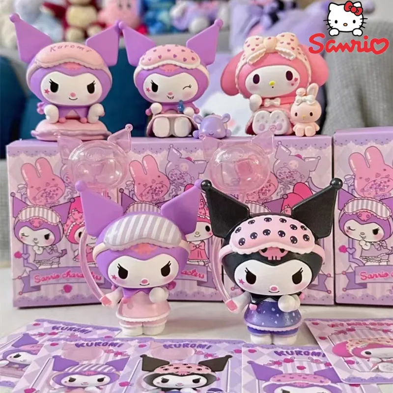 

Sanrio ночная рубашка милая серия фигурки Kawaii Kuromi Mymelody экшн-Фигурки Коллекционная модель Статуя куклы Детская игрушка подарок