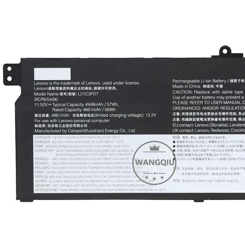 Оригинальный аккумулятор WANGQIU для ноутбука Lenovo ThinkBook 16 G4 + IAP/ARA L21M3PD7 L21C3PD7