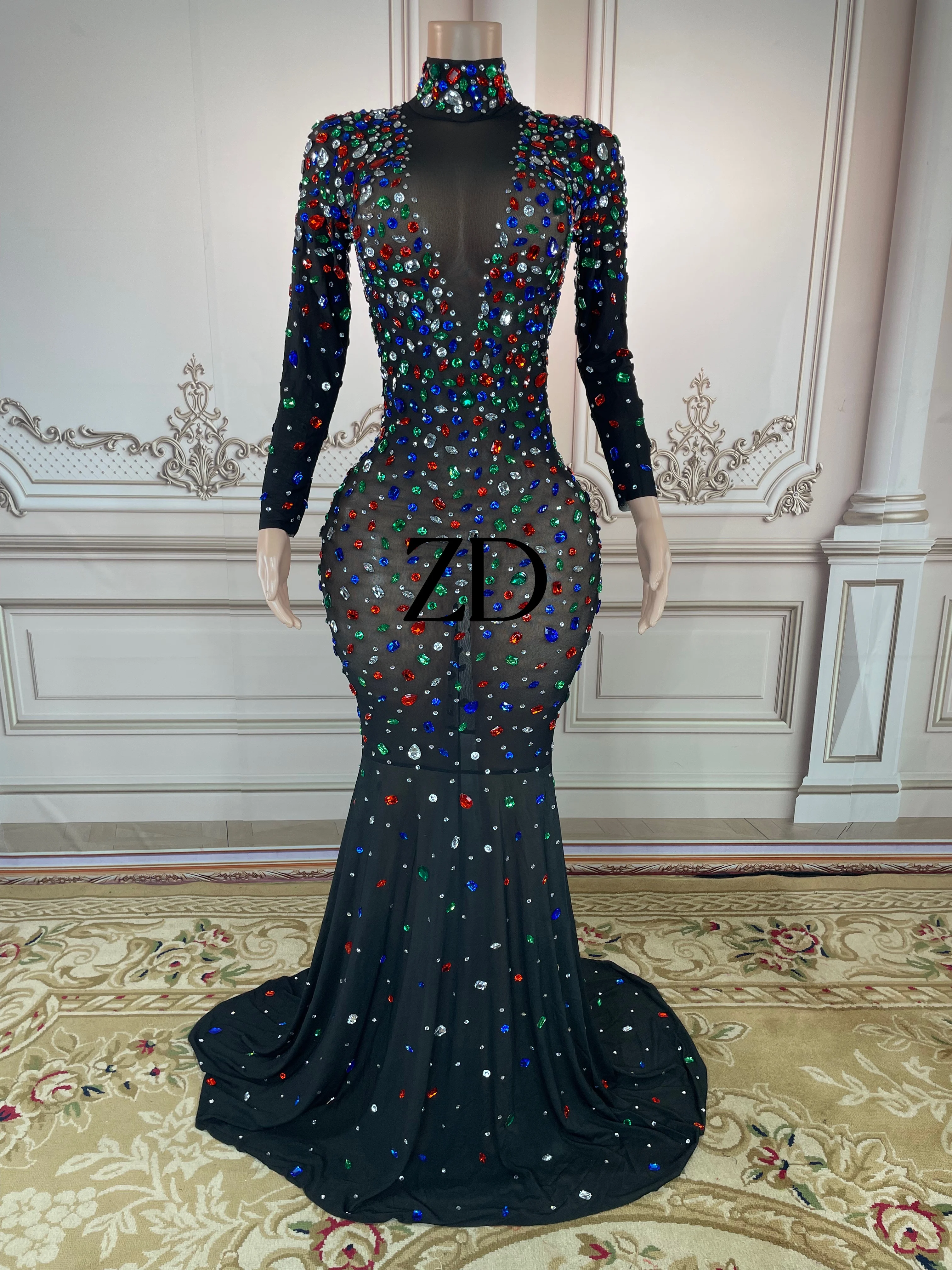 

Тангента сетчатая, черная, с длинным хвостом, сексуальная, блестящая