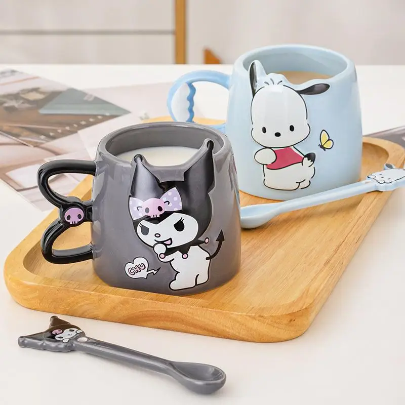 

Sanrio Water Cup Ceramics Cartoon Cinnamoroll Kuromi Pochacco Mug Good-Looking Creative Kawaii Water Cup A Birthday Present