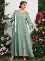 toleen women plus size large elegant maxi dresses 2022 spring long sleeve abaya oversized muslim party evening festival clothing