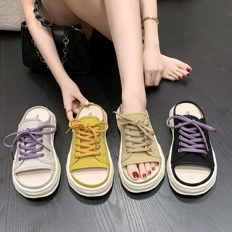 

Canvas Slippers Fashionable Women Summer Platform Sandals Shoes Woman Sneakers