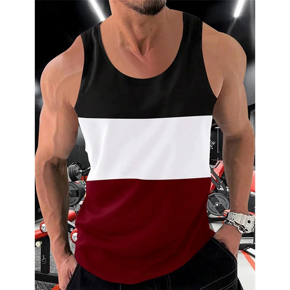 Жилет Мужской винтажный в полоску быстросохнущая футболка без рукавов с круглым