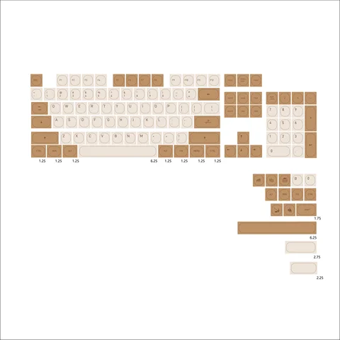 Idobao MA комплект клавиш Tiramisu PBT Материал утолщенные колпачки для механической клавиатуры MX Переключатель минималистичный стиль для GMK67