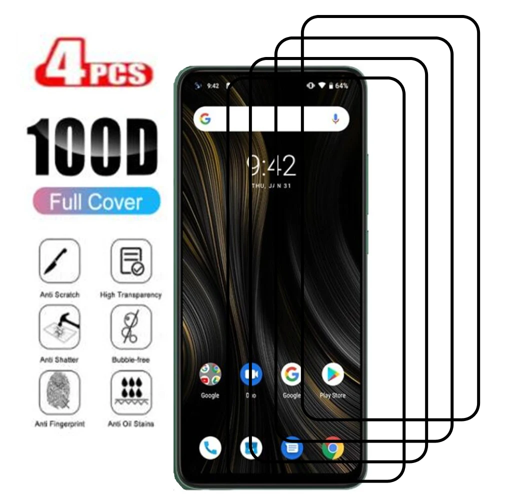 4 шт. полное покрытие для UMIDIGI Power 3 Закаленное стекло F2 защитный телефон |