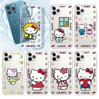 anime hello kitty cute love for apple iphone 13 12 11 pro max mini xs max x xr 6s 6 7 8 plus 5s soft transparent phone case capa