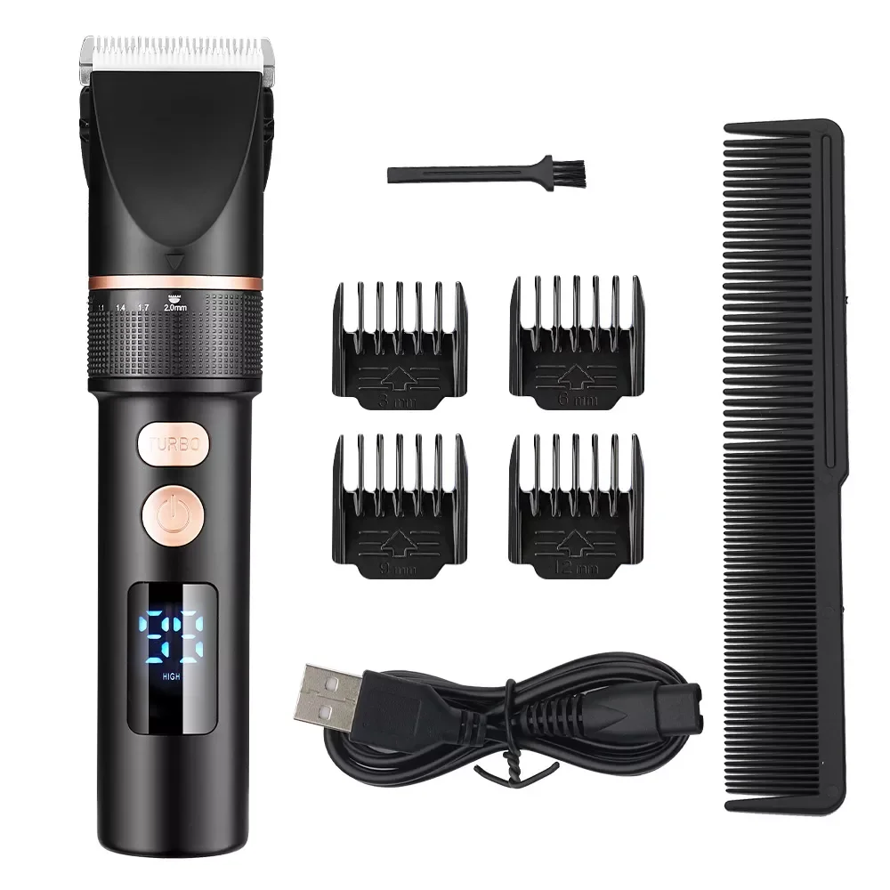 LCD Display Hair Clipper Trimmer For Men Rechargeable  Shaver Hair Cutting Machine Shaving Beard Trimmer Home