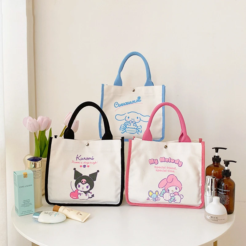 

Kawaii Sanrio Kuromi Сумочка Cinnamoroll милый аниме мультфильм Открытый шоппинг Косметика искусственная сумка для хранения Игрушки для девочек