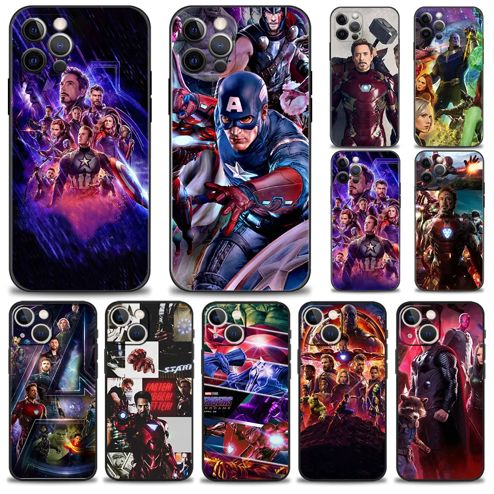 

For Apple iPhone X 14 8 Plus XS 13 Pro Max 12 XR 7 11 SE2022 SE 5 5S SE2 6S Mini Coque Marvel Captain America Alliance Cover
