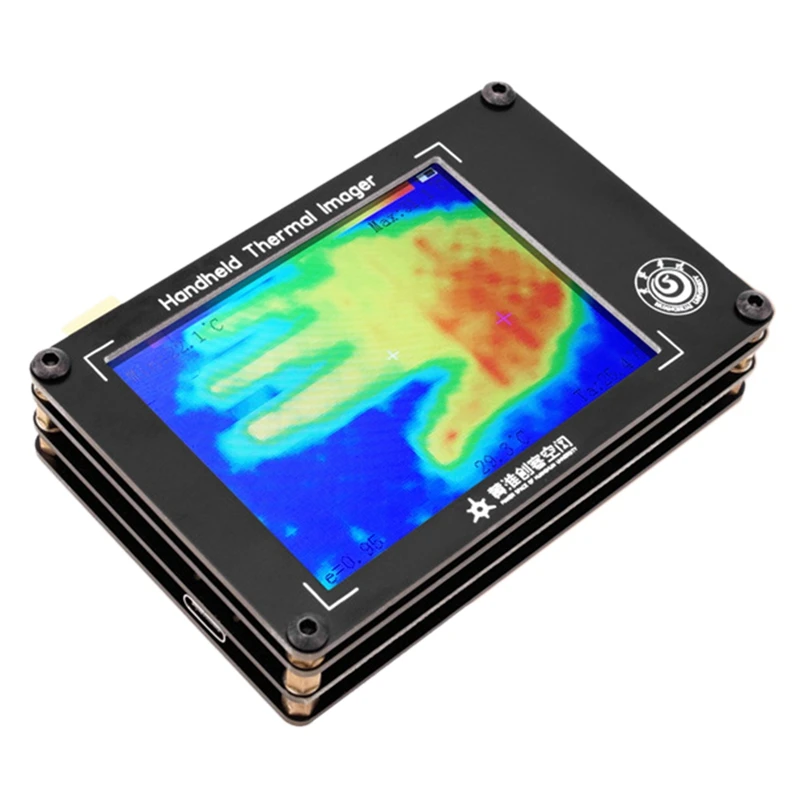 

Цифровой Инфракрасный Тепловизор MLX90640, ЖК-дисплей 3,4 дюйма, ручные инфракрасные датчики температуры, инструмент для обнаружения + батарея