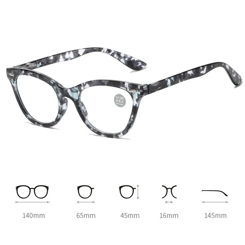 Новинка 2024 модные женские очки в ретро стиле для дальнозоркости полной оправе с