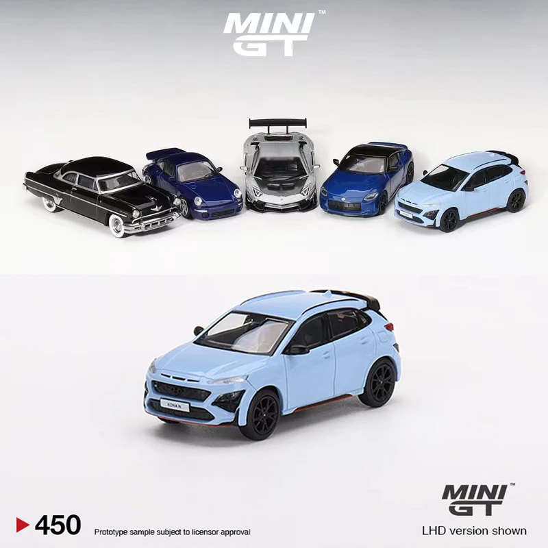 

Мини GT 1:64 модель автомобиля H KONA N характеристики литье под давлением автомобиль #450 LHD синий