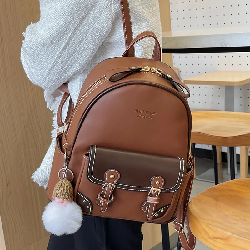 

Винтажные кожаные рюкзаки для женщин, модные женские школьные ранцы для девочек-подростков, дизайнерские женские дорожные сумки