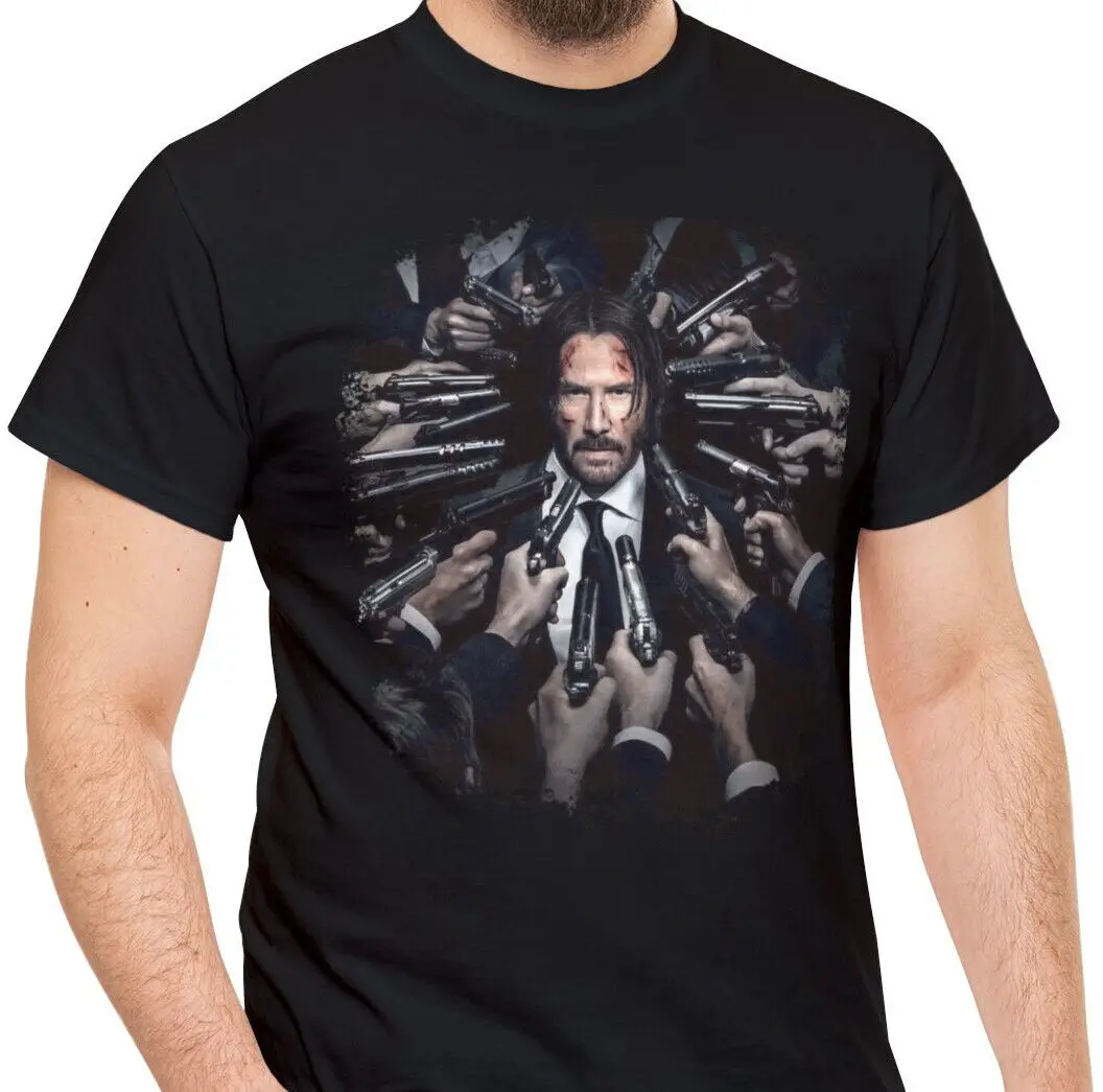 Мужская футболка с принтом John Wick Fan Keanu Reeve s M ovie Размеры S L XL