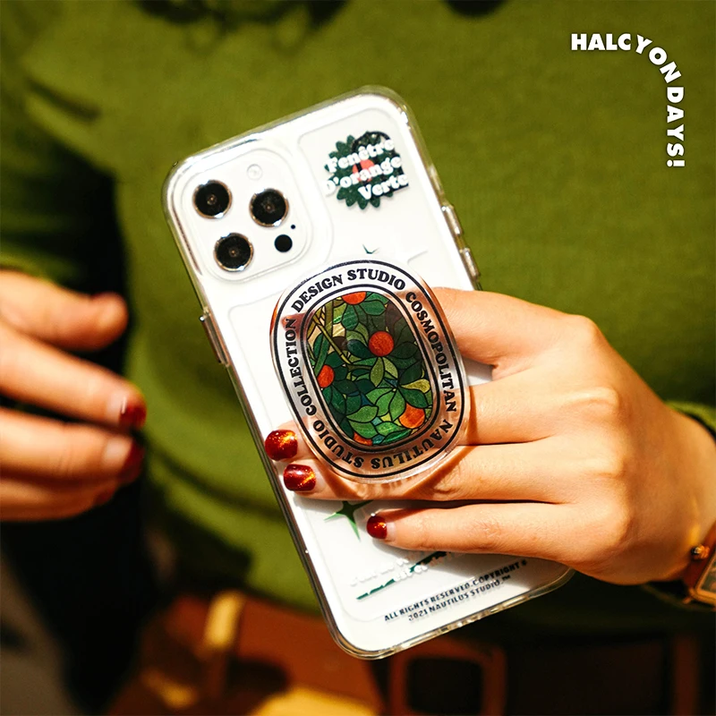 Красивая глянцевая популярная оранжевая зеленая выдвижная ручка для телефона |