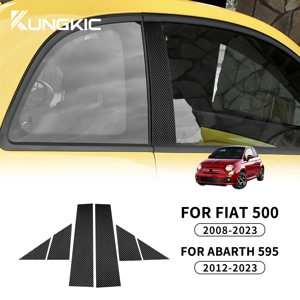 Настоящее углеродное волокно для Fiat 500 08-23 Abarth 595 2012-2016 2017 2018 2019 2020 2021 2022 B колонны