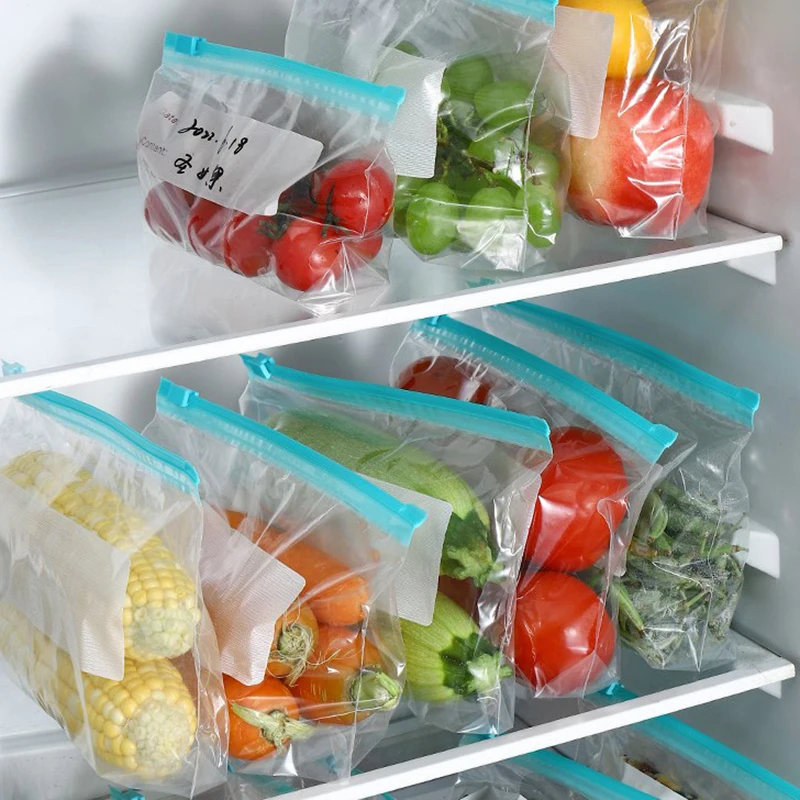 

10pcs Wrap Plastic Packaging Bags Food Storage Bag Reusable Freezer Sandwich Sealing Bag Kitchen Refrigerator Food Preservation