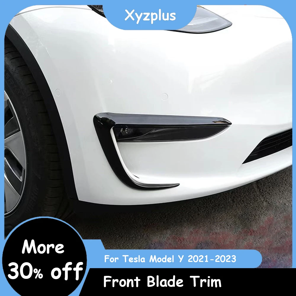 

Xyzplus Front Blade Trim For Tesla Model Y 2023 Accessories Matte Carbon Fiber ABS Black White Car Accessories ModelY