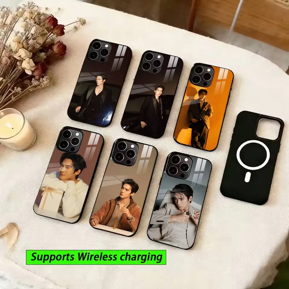 Фото Стильный чехол для телефона с изображением актёра Юй Ши для iPhone 15, 16, 17, 14, 13, 12, 11 Plus, Pro, магнитный, для беспроводной зарядки №1