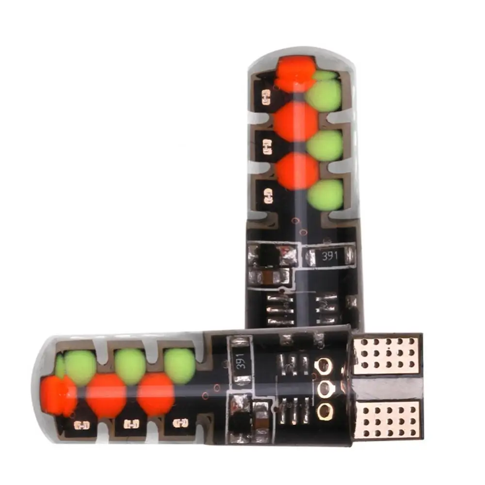 

2 шт., Автомобильные светодиодные лампы T10 RGB COB