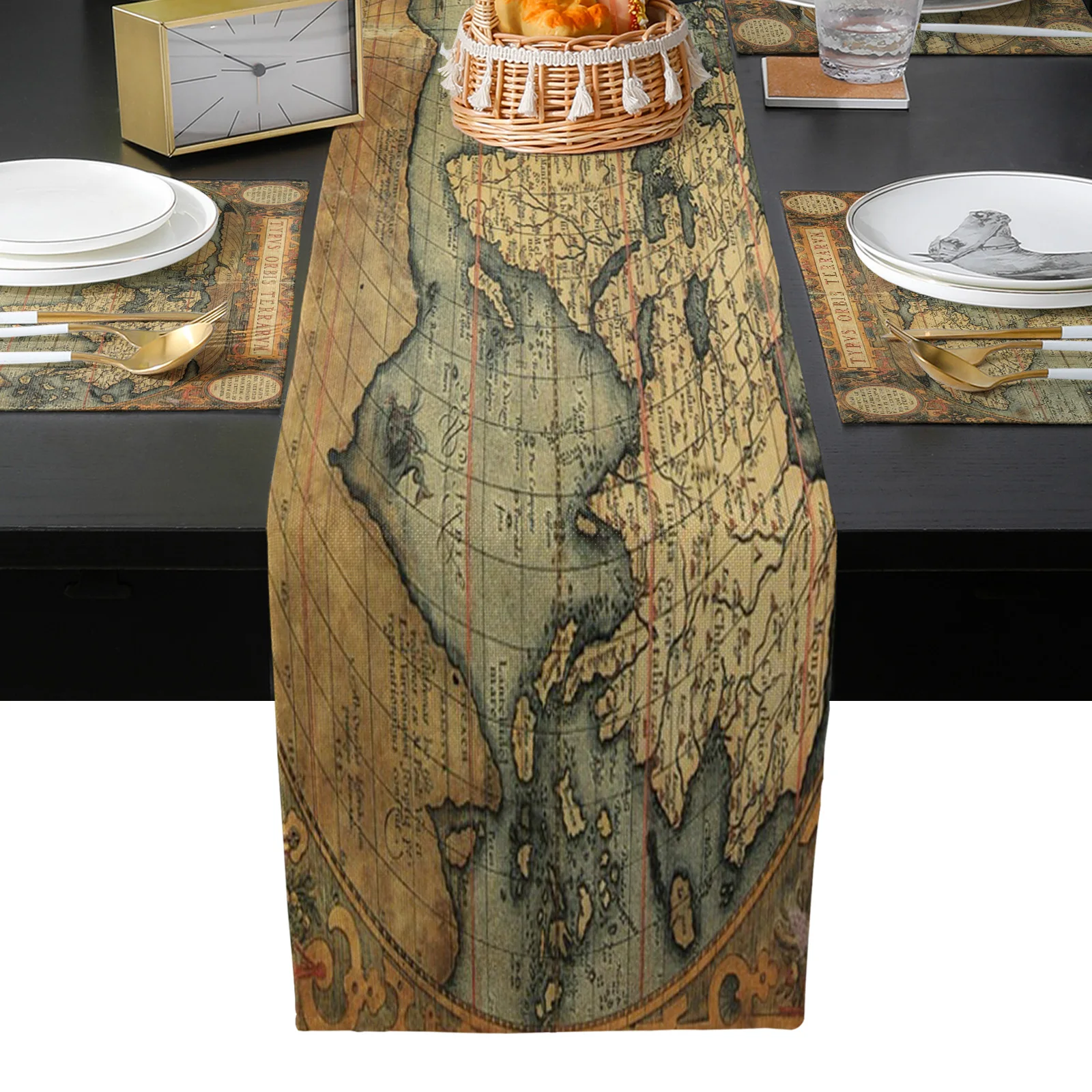 

World Map Ortrios Europe Retro Style North Dinner Table Decoration Wedding Table Decoration Home Decor Farmhouse Rustic