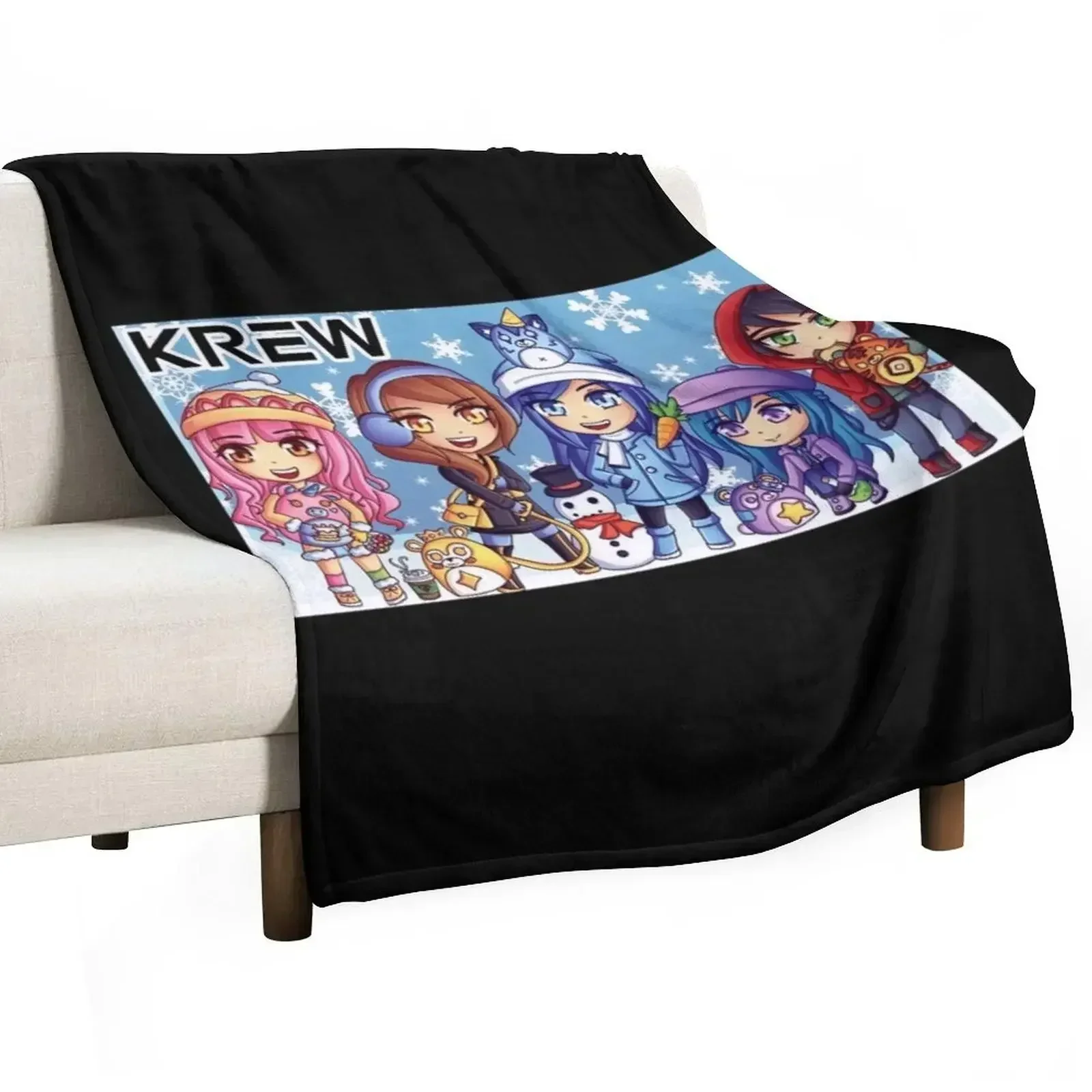 Фото Плед the krew, Funneh Plushy на самокате, стильный плед-накидка для дивана, для дома и гостиной №1