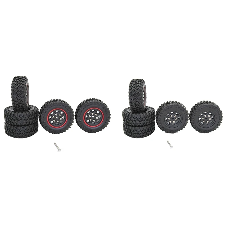 

2 Set Rubber Spare Tires Tyre Wheel Upgrade Accessories For XIAOMI Xmykc01cm JIMNY 1/16 RC Crawler Car Parts,Black & Red