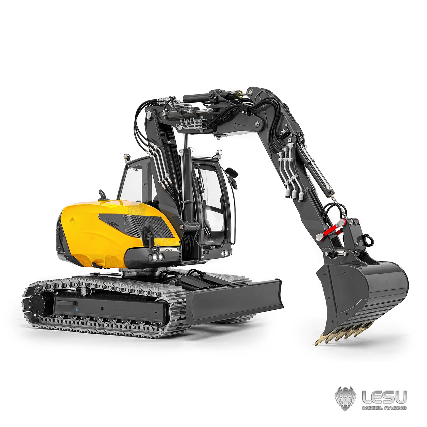 Фото LESU MC15 Экскаватор 1/14 Гидравлический радиоуправляемый экскаватор с двойным насосом и девятью клапанами Металлический 4-секционный экскаватор RC Гусеничный экскаватор Металлическая модель игрушки №5