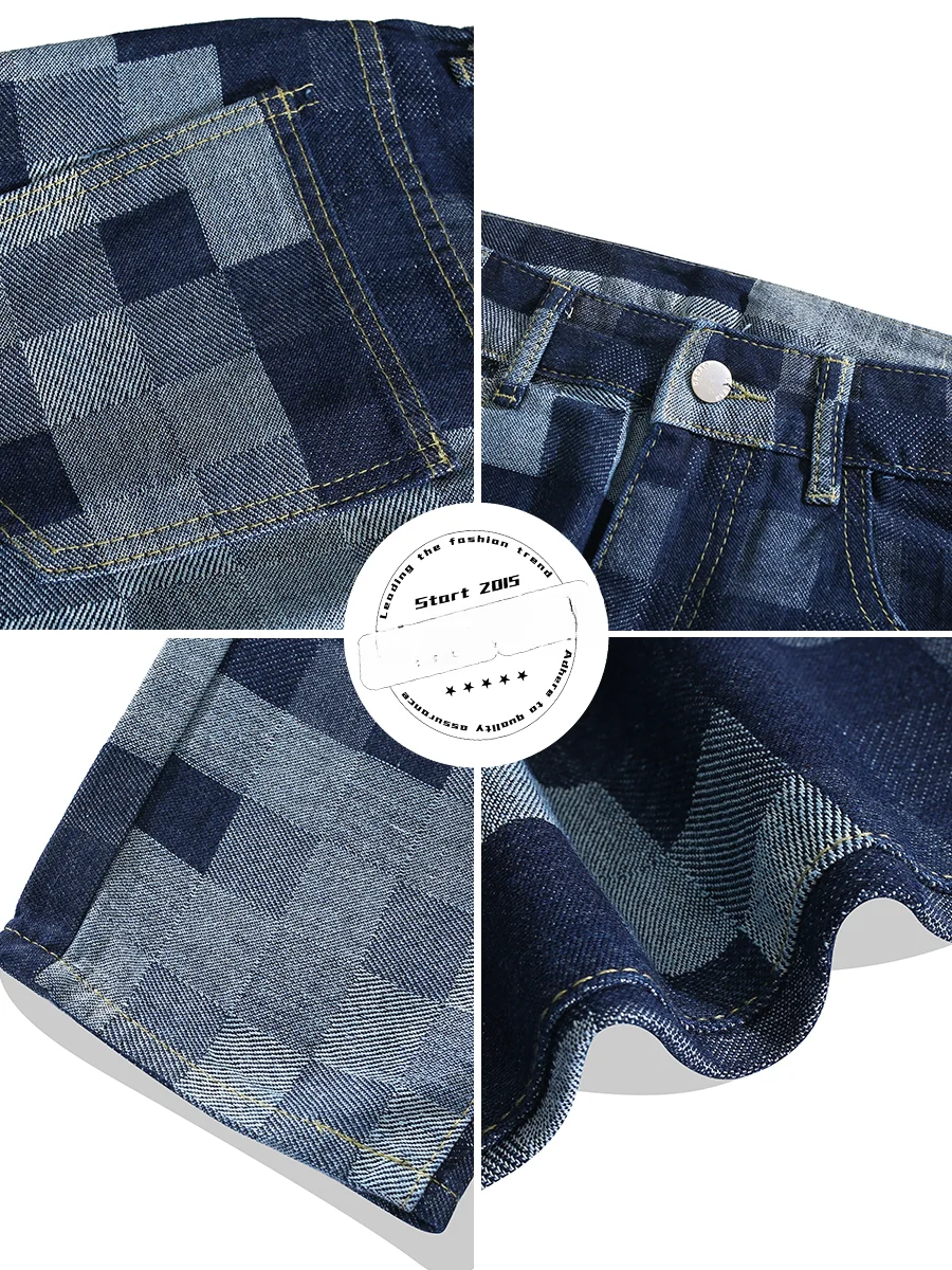 Мужские свободные джинсы в американском шахматном стиле