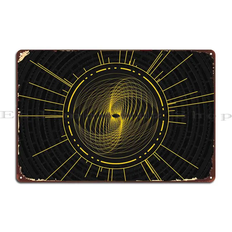 

Gold Sacred Geometry Glyph Metal Plaque Cinema Pub Custom Customized Club Tin Sign Poster