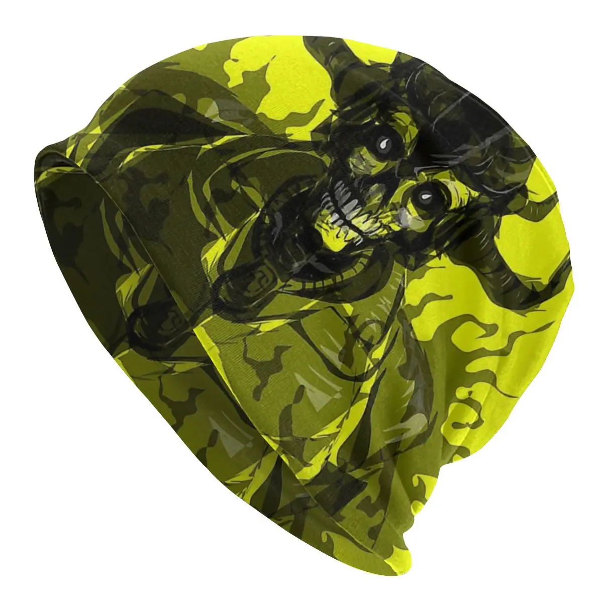 

Шапка-капот Мужская женская вязаная шапка со скелетом Темный демон зимняя теплая Кепка-бини шапки