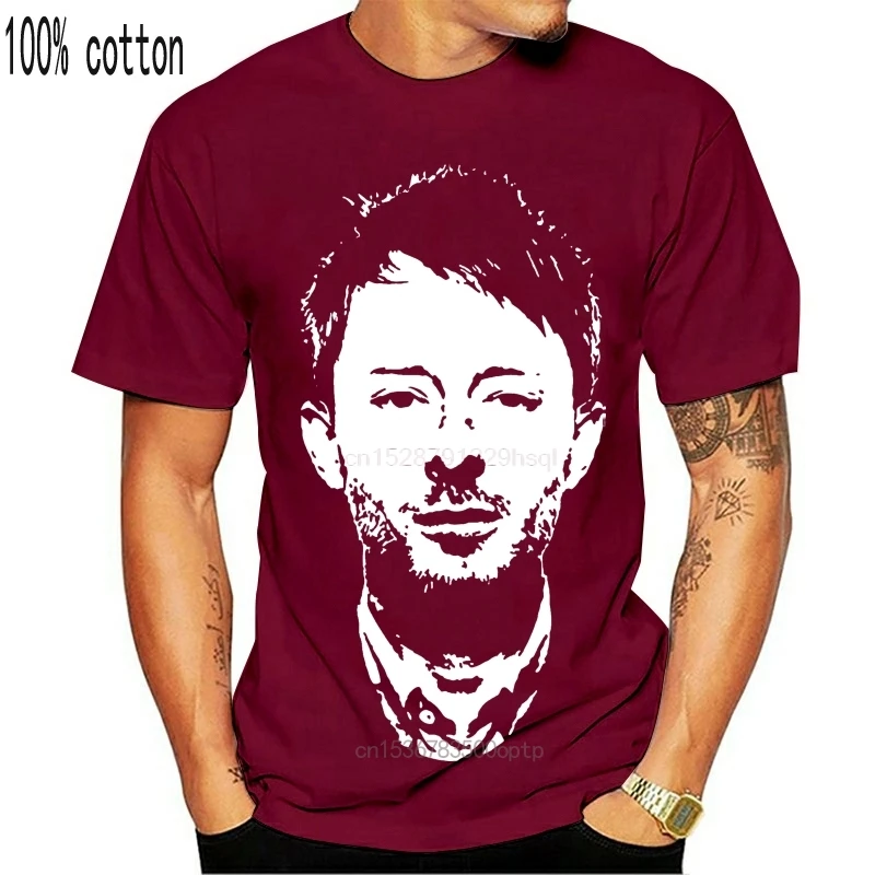 

Camiseta de marca a la moda para hombre, camisa de cuello redondo Thom Yorke Radiohead, de verano, talla europea, 2019
