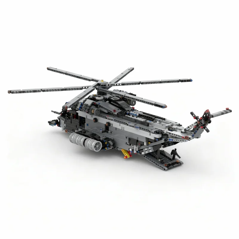 Фото 1793 детали MOC Sikorsky MH Pave Low III: Техническая модель автомобиля, конструктор, архитектурная серия, развивающая игрушка для детей, идея для самостоятельной сборки, рождественский подарок №4